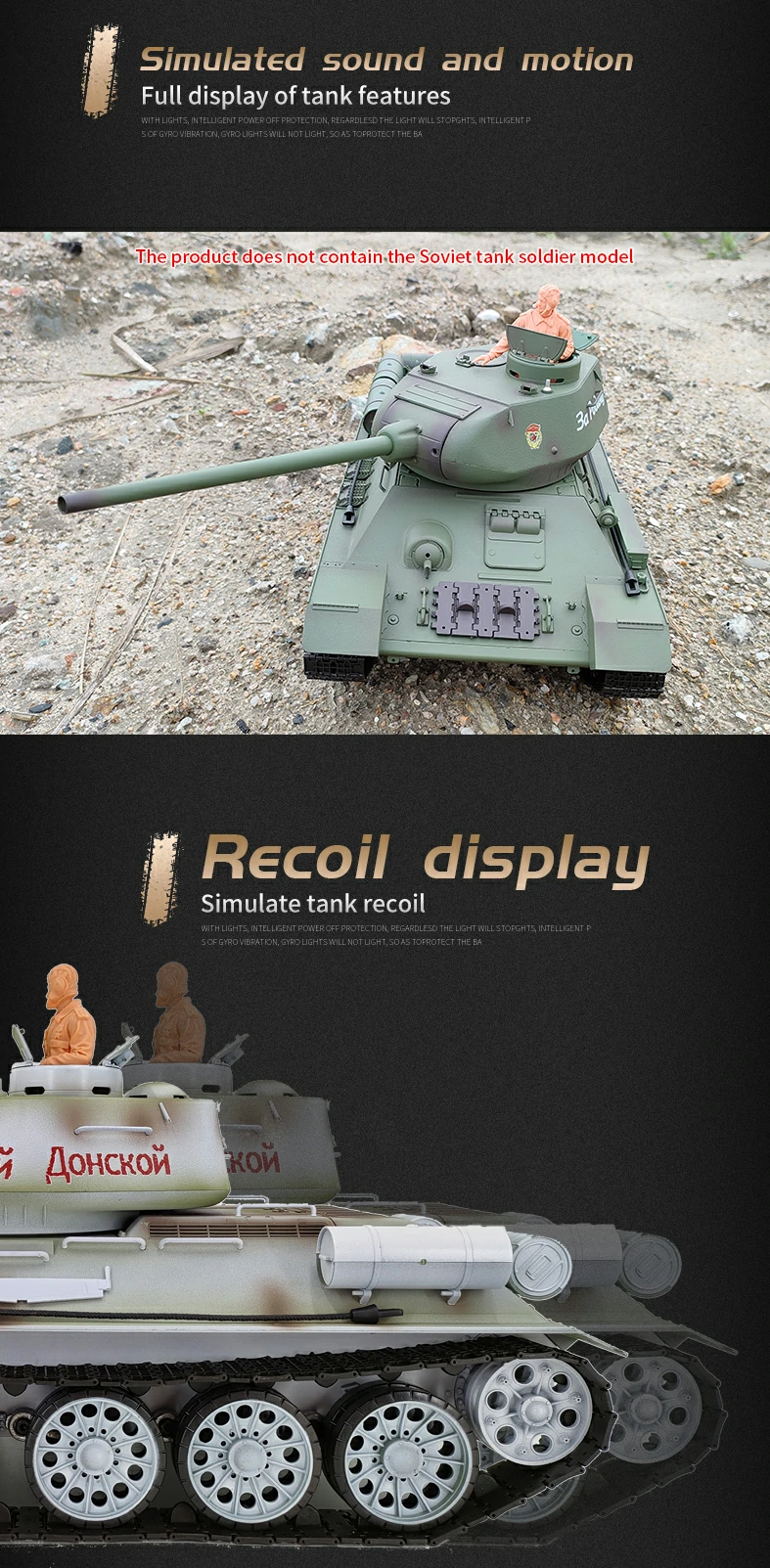 Heng Long RC Tank 1:16 Soviet T34-85 RTR RC tank