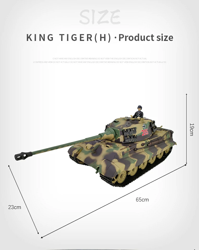 Heng Long RC Tank German Tiger King with Henschel Turret 3888A