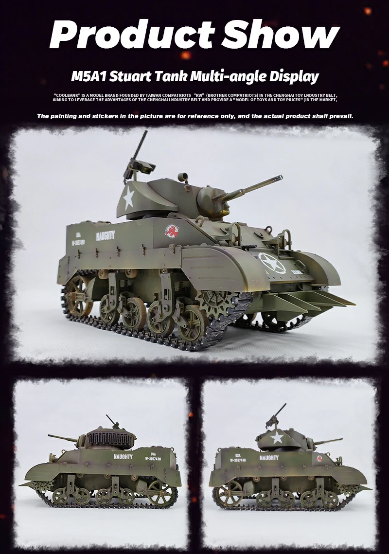 Heng Long RC Tank 1:16 USA MSA1 STUART TANK MODEL G2080