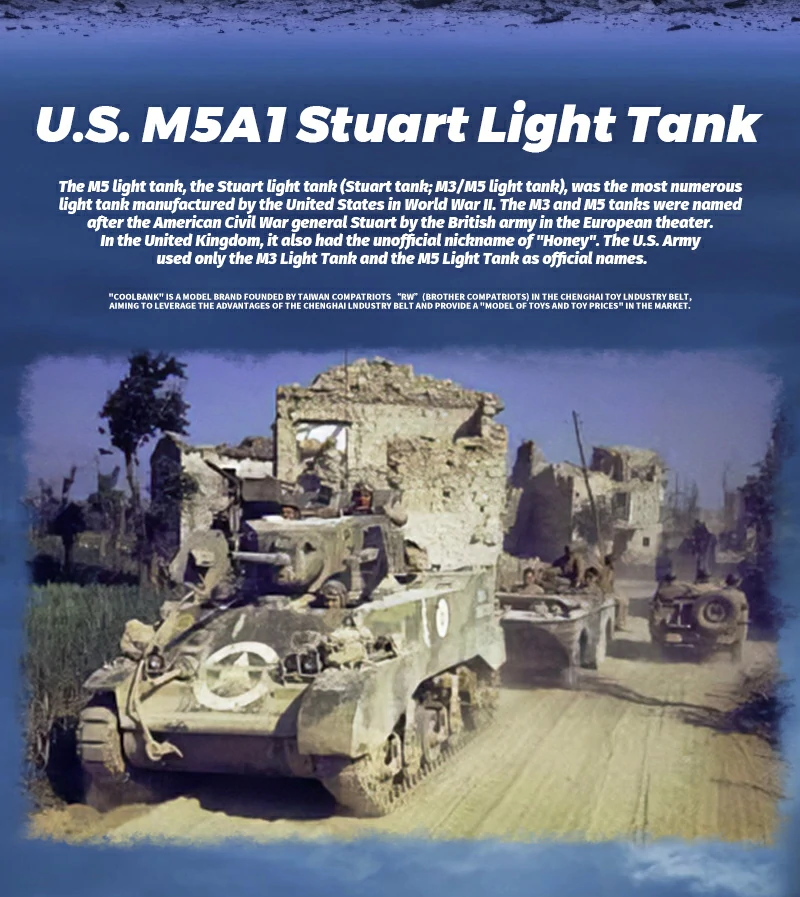 Heng Long RC Tank 1:16 USA MSA1 STUART TANK MODEL G2080