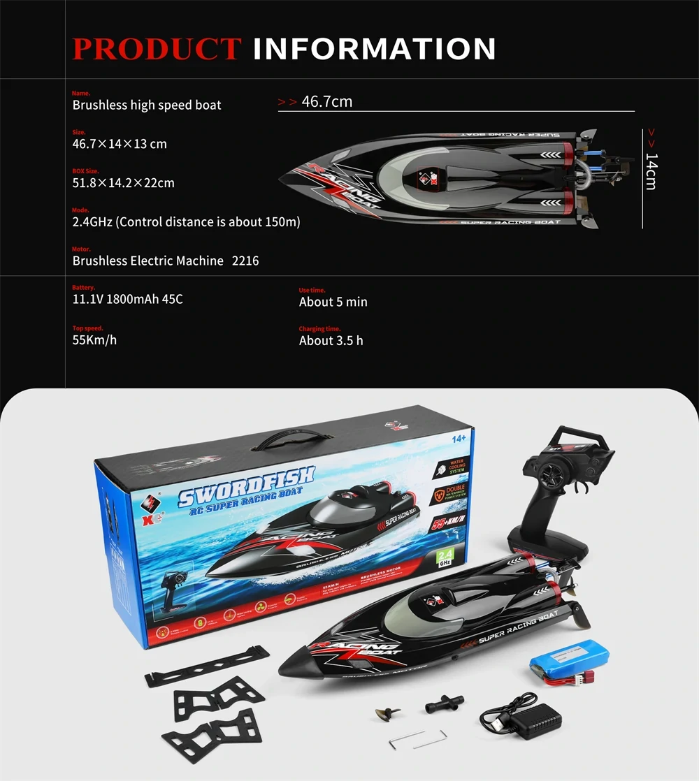 WLTOYS Brushless RC Boat RC BOAT WL916