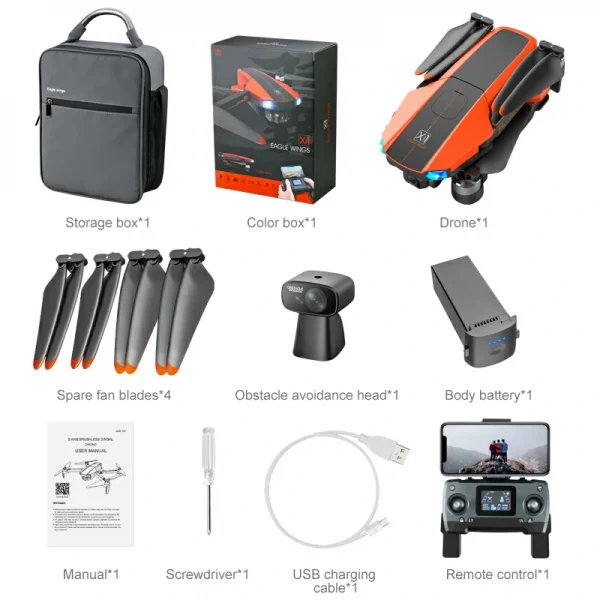 JJRC Main X22 (5) RC Drone JJRC 6K HD Obstacle Avoidance Drone X22