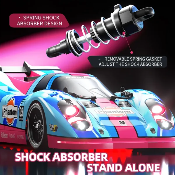 RC drift car with adjustable shocks