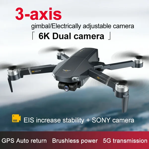 main RC Drone JJRC 3-axis Self-stabilizing Gimbal ESC 6K Camera Remote Control Aircraft X20 (1) RC Drone JJRC 3-axis Self-stabilizing Gimbal ESC 6K Camera Remote Control Aircraft X20