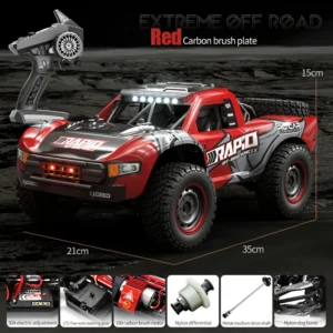JJRC Q130 RC Short Course Truck in orange and white