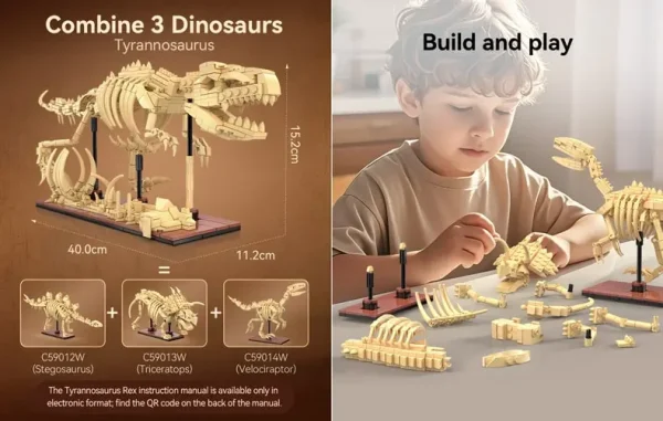 cada-c59012w-tyrannosaurus-min CaDA Dinosaur Fossil C591012W C59013W C59014W