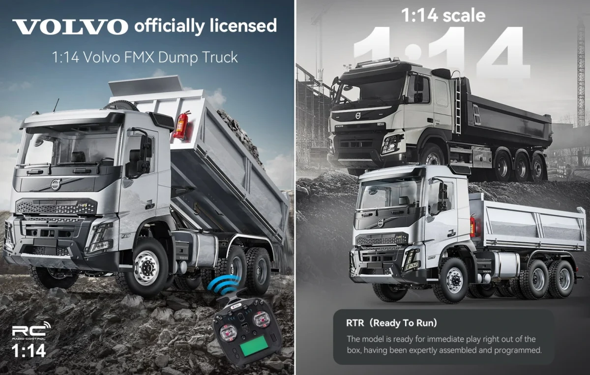 Double E E115 hydraulic RC dump truck Volvo FMX 