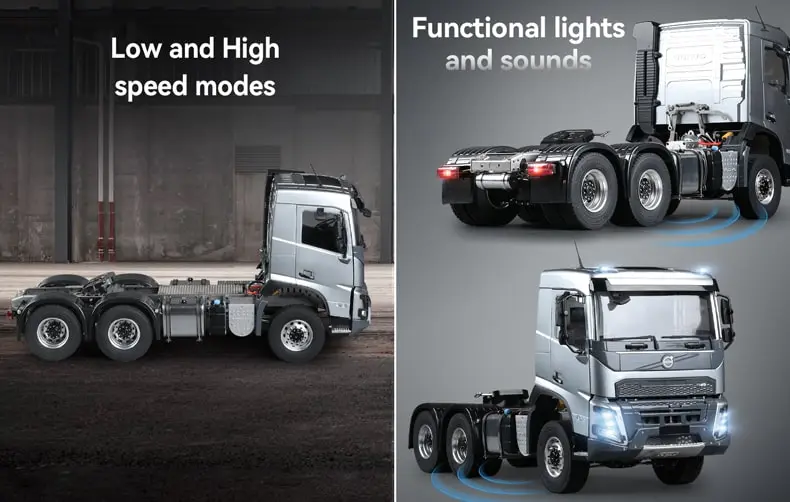 Double E E113 hydraulic RC hauler with low and high speed modes