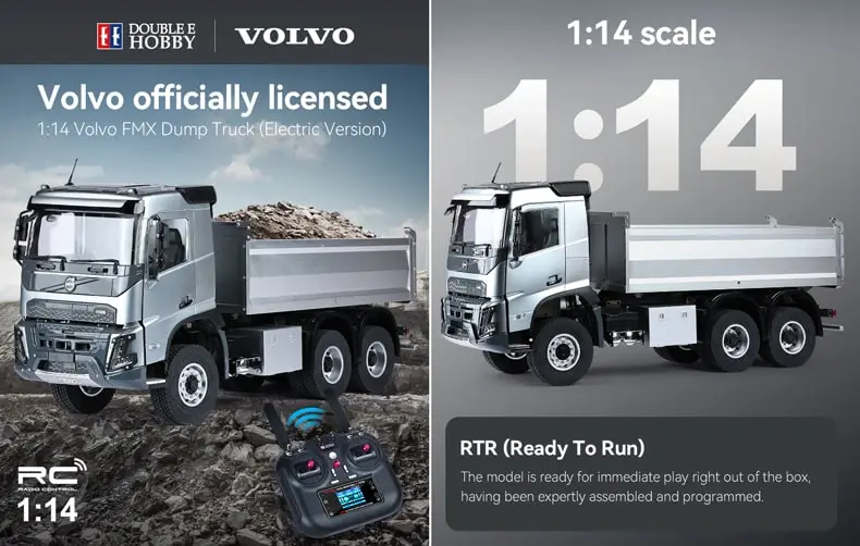 Double E E015 RC dump truck Volvo FMX in 1/14 scale