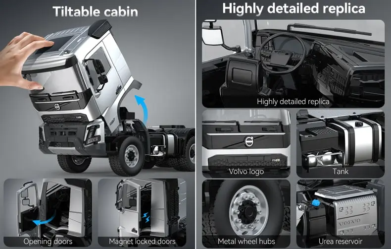 Double E E013 RC hauler model features
