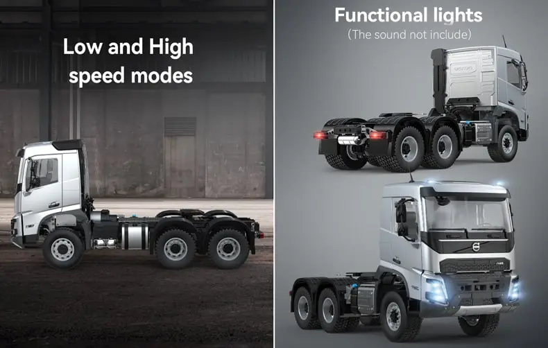 RC hauler with low and highs peed feature