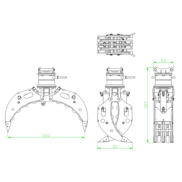 rc-excavator-hydraulic-grapple-jdm-106s RC Excavator Hydraulic Grapple JDM-106S