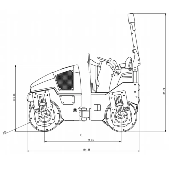 HT Hobby 1/14 RC electric road roller ready to run.