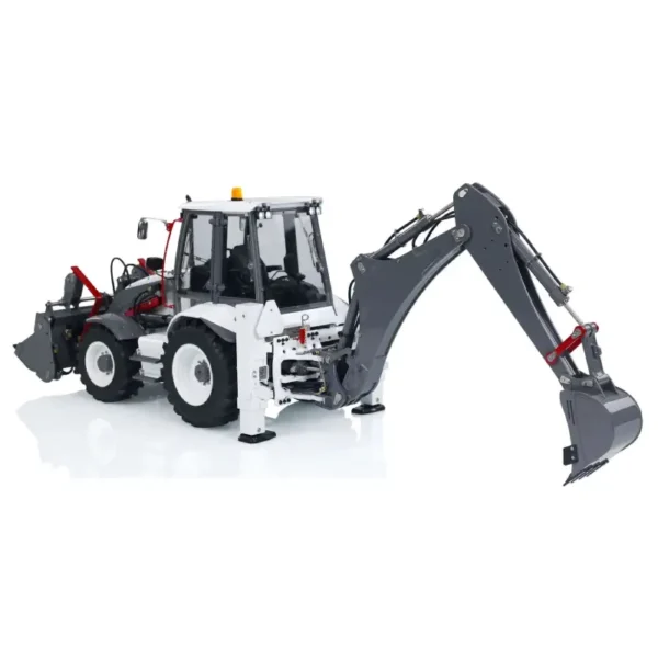 lesu-aoue--bl71-remote-control-hydraulic-backhoe-loader LESU AOUE BL71 hydraulic RC backhoe loader with support leg.