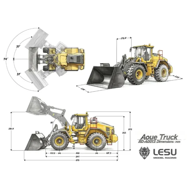 lesu-l220h-rc-loader LESU 1/14 L220H metal hydraulic RC wheel loader